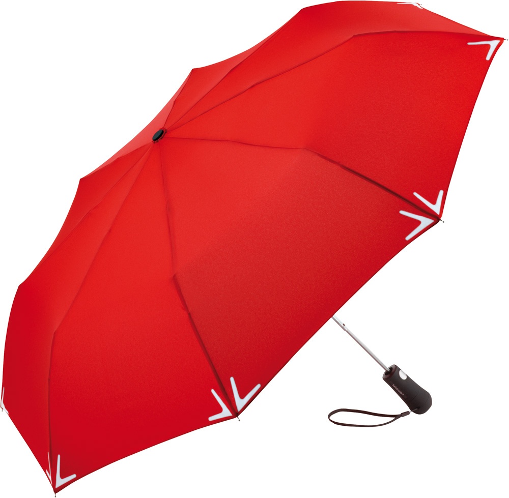 Logotrade ärikingid pilt: Helkuräärisega AC Safebrella® LED minivihmavari 5571, punane
