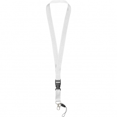 Logotrade Firmengeschenke das Foto: Sagan Lanyard mit abnehmbarer Schnalle und Handyband