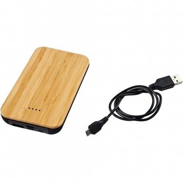 : Future 6.000 mAh kabellose Powerbank mit Ladefunktion aus Bambus/Stoff