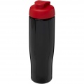 H2O Active® Tempo 700 ml Sportflasche mit Klappdeckel, Durchgehend schwarz / rot