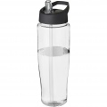 H2O Active® Tempo 700 ml Sportflasche mit Ausgussdeckel, Transparent / Tiefschwarz