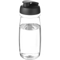 H2O Active® Pulse 600 ml Sportflasche mit Klappdeckel, Transparent / Tiefschwarz