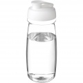 H2O Active® Pulse 600 ml Sportflasche mit Klappdeckel, Transparent / Weiß