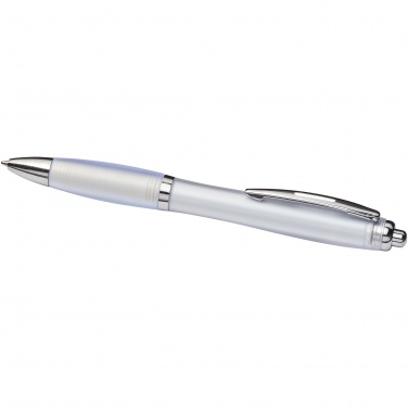 : Curvy ballpoint pen with frosted barrel and grip