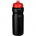 Baseline® Plus 650 ml Sportflasche, Durchgehend schwarz / rot