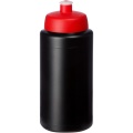 Baseline® Plus grip 500 ml Sportflasche mit Sportdeckel, Durchgehend schwarz / rot