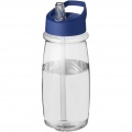 H2O Active® Pulse 600 ml Sportflasche mit Ausgussdeckel, Transparent / Blau