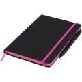 Noir Edge A5 Notizbuch mit farbigem Rand, Einfarbig Schwarz / Rosa