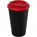 Americano® Eco 350 ml recycelter Becher, Durchgehend schwarz / rot