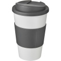 Americano® 350 ml Isolierbecher mit Schutzring & auslaufsicherem Schraubverschluss, Weiß / Grau