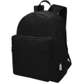 Retrend GRS RPET-Rucksack 16L, Durchgehend schwarz