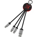 SCX.design C16 Kabel mit Leuchtlogo, Rot / Tiefschwarz