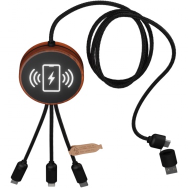 : SCX.design C40 5-in-1 Ladekabel aus rPET mit 10W Ladepad und Leuchtlogo