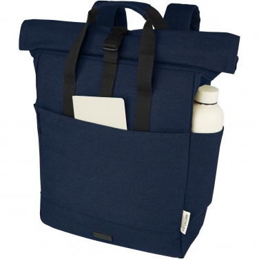 Logotrade Firmengeschenke das Foto: Joey 15" GRS Rolltop Laptoprucksack aus recyceltem Canvas 15 L