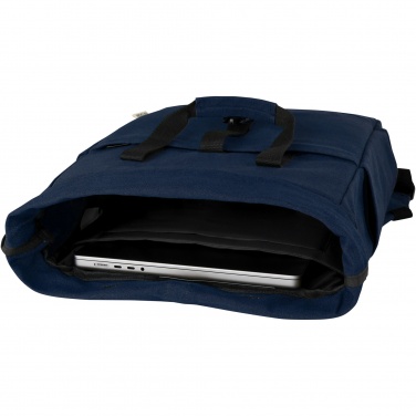 Logotrade Firmengeschenke das Foto: Joey 15" GRS Rolltop Laptoprucksack aus recyceltem Canvas 15 L