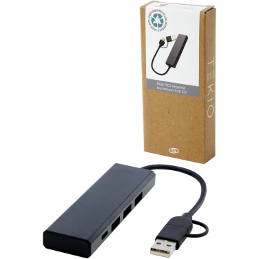 Logotrade Firmengeschenke das Foto: Rise USB 2.0 Hub aus recyceltem RCS Aluminium