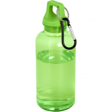 Logotrade Firmengeschenke das Foto: Oregon 400 ml RCS-zertifizierte Trinkflasche aus recyceltem Kunststoff mit Karabiner 