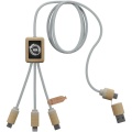 SCX.design C49 5-in-1 Ladekabel mit Leuchtlogo, Hellbraun