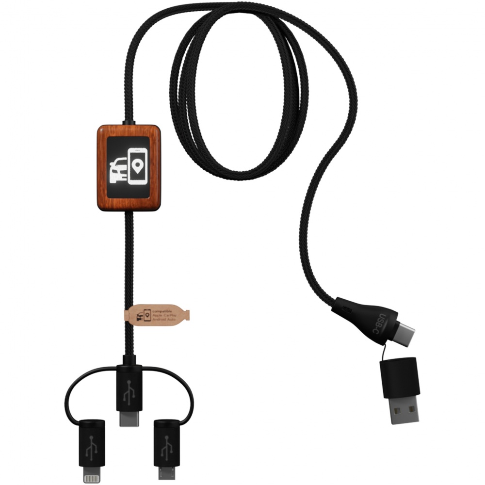 Logotrade Firmengeschenke das Foto: SCX.design C46 5-in-1 CarPlay-Kabel mit Leuchtlogo