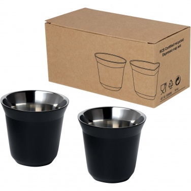 Logotrade Geschäftsgeschenke das Foto: Duo 80 ml RCS-zertifiziertes Espressotassen Set aus Edelstahl 