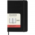 Moleskine Hardcover 12 Monate Tageskalender , Pocket-Format, Durchgehend schwarz