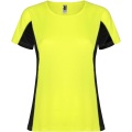 Shanghai Sport T-Shirt für Damen, Fluorgelb / Tiefschwarz