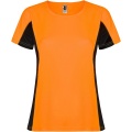 Shanghai Sport T-Shirt für Damen, Fluororange / Tiefschwarz