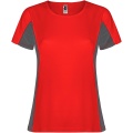 Shanghai Sport T-Shirt für Damen, Rot / Dunkelblei