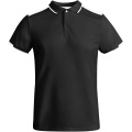 Tamil Sport Poloshirt für Herren, Einfarbig schwarz / weiß