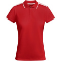 Tamil Sport Poloshirt für Damen, Rot / Weiß