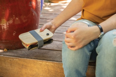 : Lunch-Box aus Glas mit Bambusdeckel