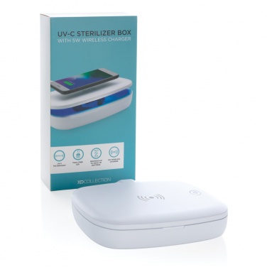 Logotrade Logogeschenke das Foto: UV-C Sterilisations-Box mit 5W Wireless Charger