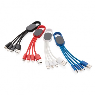 Logotrade Firmengeschenke das Foto: 4-in-1 Kabel mit Karabiner-Clip