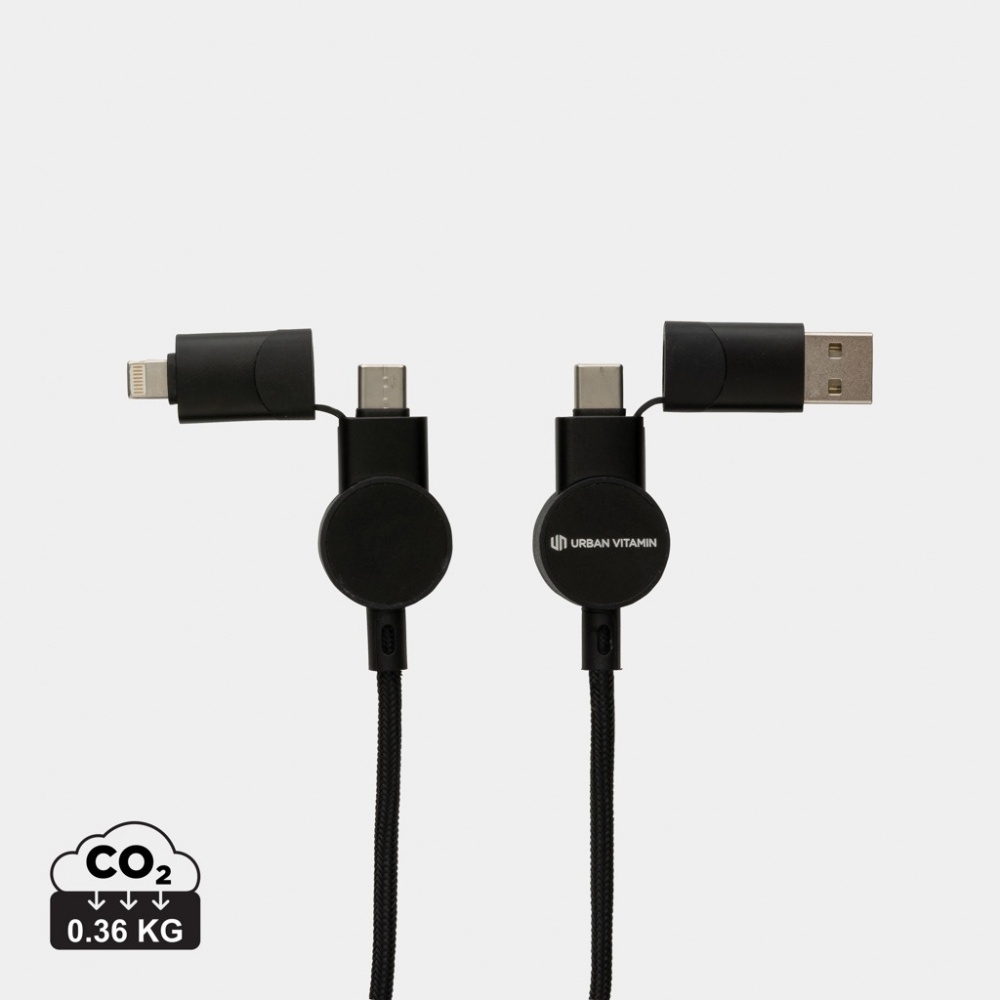 Logotrade Geschäftsgeschenke das Foto: Oakland RCS rKunststoff 1,2m 6-in-1 Fast-Charging 45W Kabel