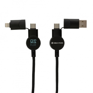 Logotrade Werbeartikel das Foto: Oakland RCS rKunststoff 1,2m 6-in-1 Fast-Charging 45W Kabel