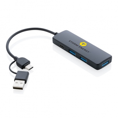 Logotrade Werbegeschenke das Foto: RCS recycelter USB-Hub mit Dual-Input