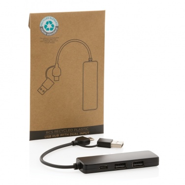 Logotrade Werbegeschenke das Foto: RCS recycelter USB-Hub mit Dual-Input