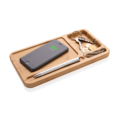 : Bambus Desk Organizer mit 10W Wireless Charger