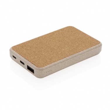 Logotrade Logogeschenke das Foto: Kork und Weizen 5.000 mAh Pocket-Powerbank