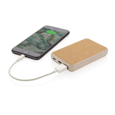 Logotrade Werbeartikel das Foto: Kork und Weizen 5.000 mAh Pocket-Powerbank