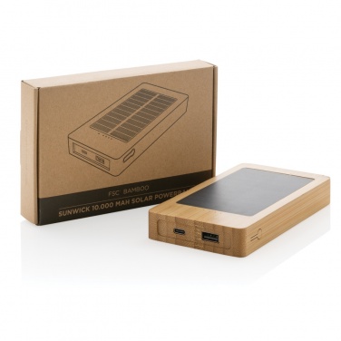 Logotrade Werbeartikel das Foto: Sunwick 10.000mah Bambus Solar Powerbank