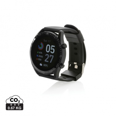 Logotrade werbemittel das Foto: Runde Fit Watch aus RCS recyceltem TPU