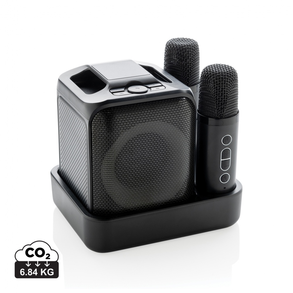 Logotrade Firmengeschenke das Foto: Singvibe Karaoke-Set mit Doppelmikrofon aus RCS rec. ABS