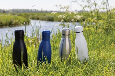 Logotrade Werbeartikel das Foto: Eureka einwandige Wasserflasche aus RCS rec. Stainless-Steel