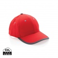 Impact AWARE™ 280gr Brushed rCotton 6 Panel Kontrast-Cap, Rot