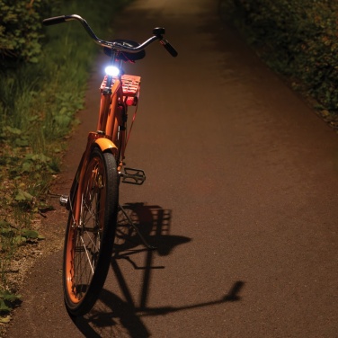 Logotrade Geschäftsgeschenke das Foto: Lumino USB Fahrradlicht-Set aus RCS recyceltem Kunststoff