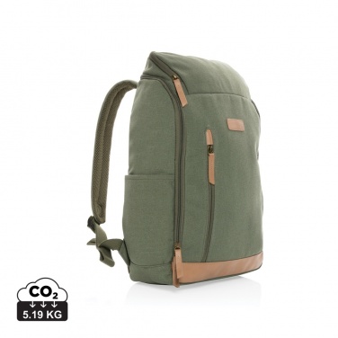 Logotrade Firmengeschenke das Foto: Impact AWARE™ 16 oz. r recyceltem canvas 15" Laptop-Rucksack