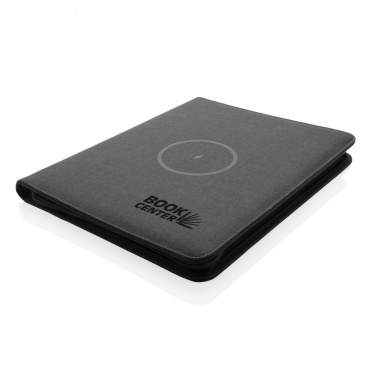 Logotrade Logogeschenke das Foto: Air 5W Wireless Charging Portfolio A4 mit 5.000mAh Powerbank