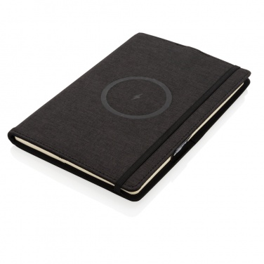 Logotrade Firmengeschenke das Foto: Air 5W Wireless Charging nachfüllbares Journal-Cover A5