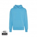 Iqoniq Yoho Relax-Hoodie aus recycelter Baumwolle, ruhiges Blau